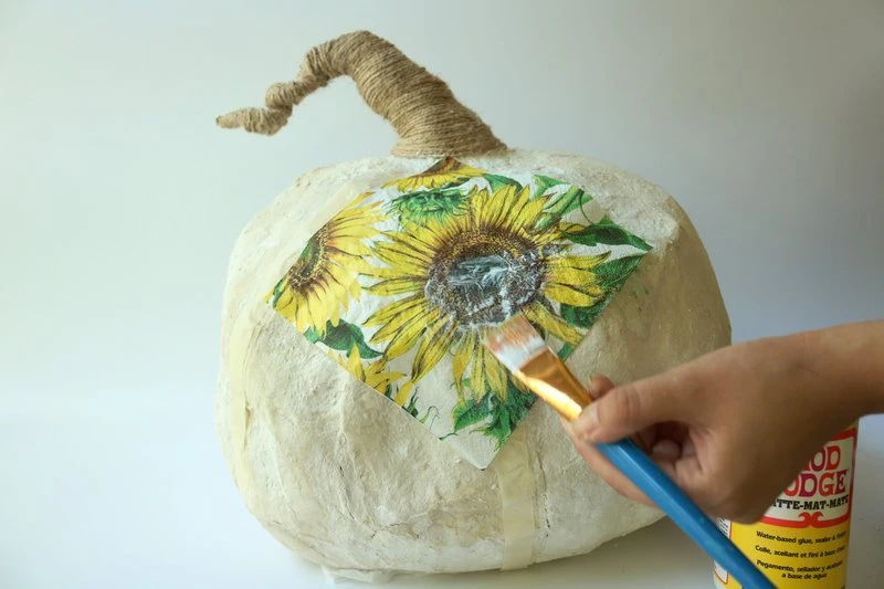 Decoupage Pumpkin with CelluClay & Rigid Wrap